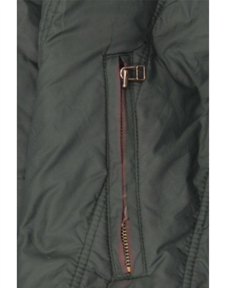 Jaqueta acolchoada masculina Zara UK 40 grande nylon verde