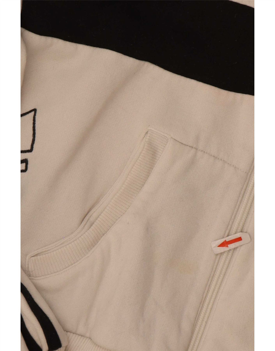 Suéter feminino Adidas com capuz e zíper gráfico IT 44 Medium White Colourblock