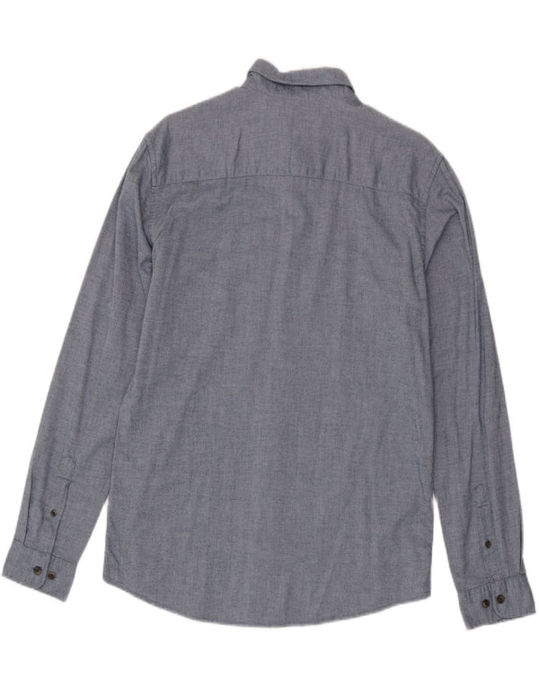 Camisa masculina de flanela Jack & Jones grande algodão espinha de peixe azul