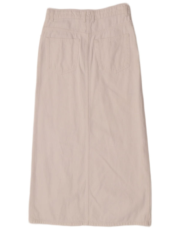 Saia jeans feminina manga média W30 algodão branco