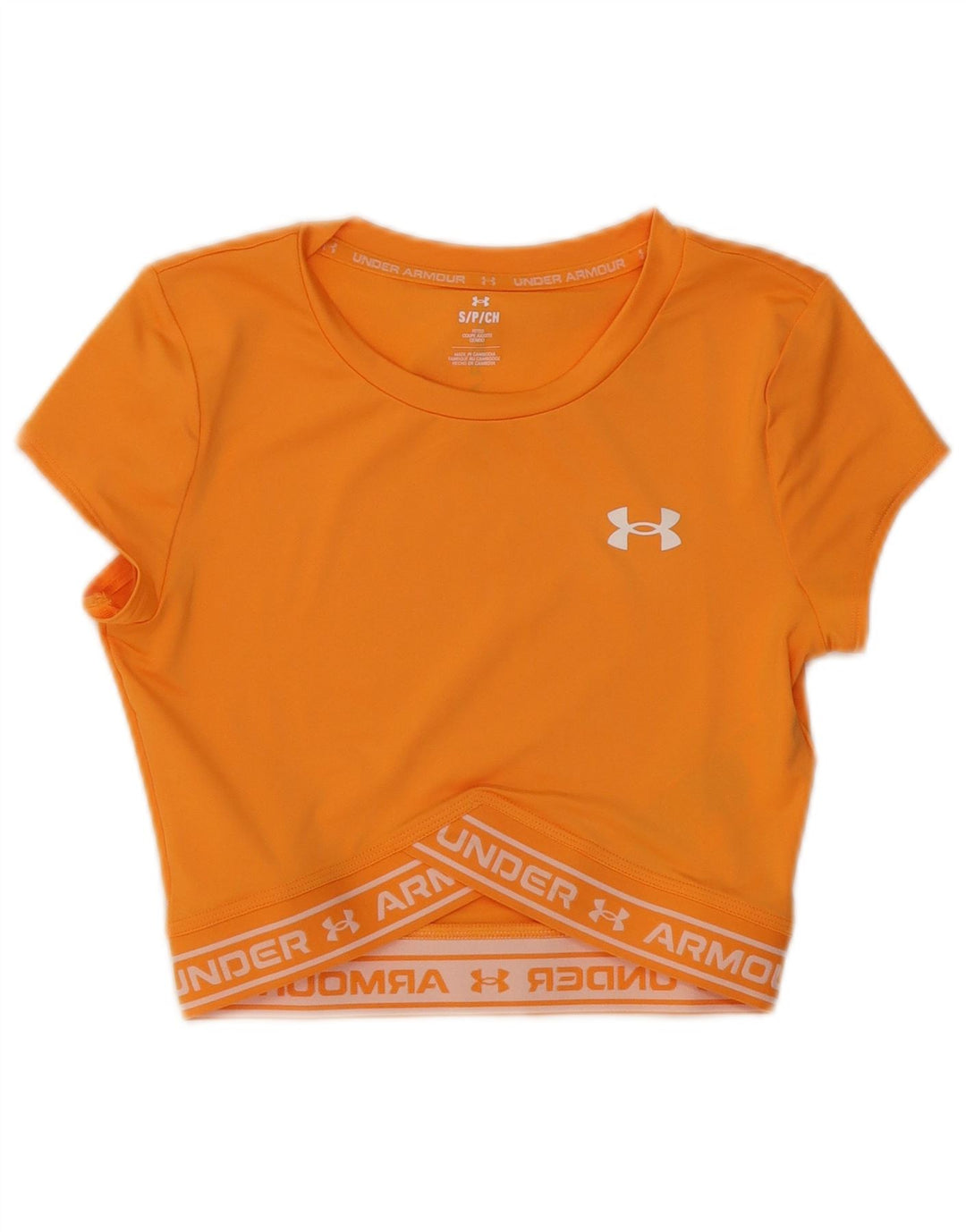 Conjunto feminino Under Armour com estampa gráfica de 2 peças UK 10 pequeno laranja