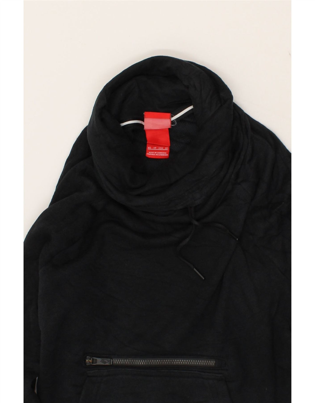 NIKE Womens Roll Neck Sweatshirt Jumper UK 6 XS Black Cotton Vintage Nike and Second-Hand Nike from Messina Hembry 