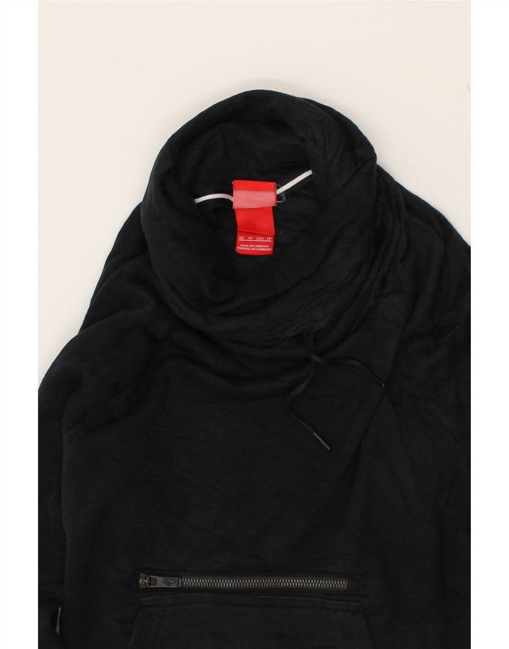 NIKE Womens Roll Neck Sweatshirt Jumper UK 6 XS Black Cotton Vintage Nike and Second-Hand Nike from Messina Hembry 