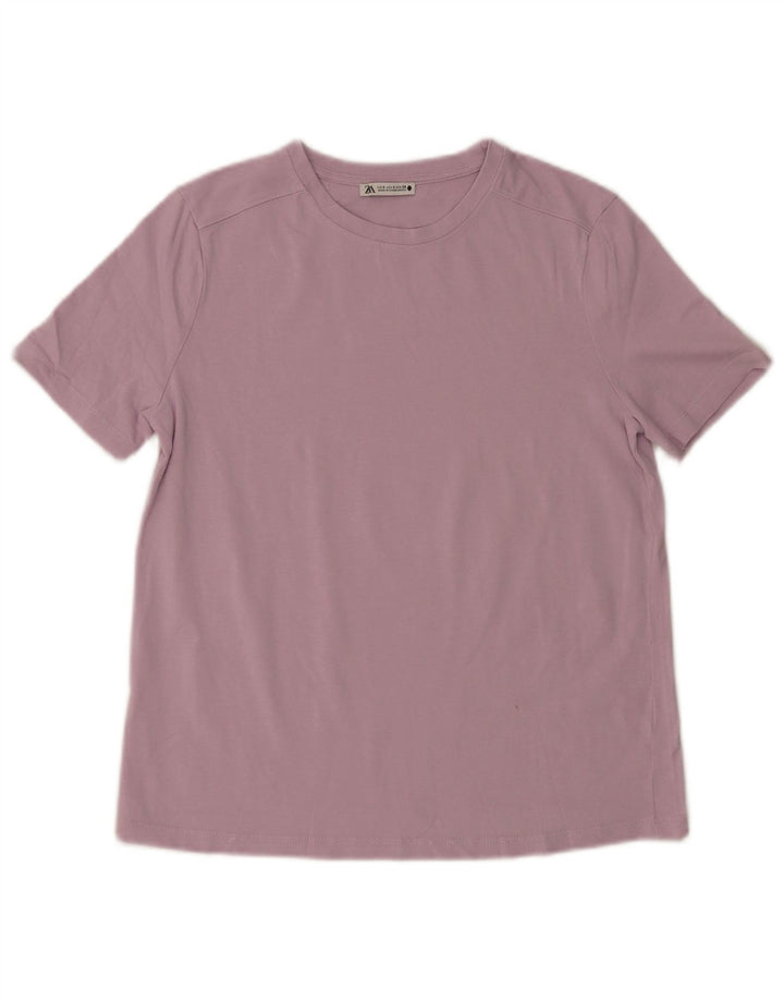 Camiseta feminina Zara Top UK 10 pequena roxa