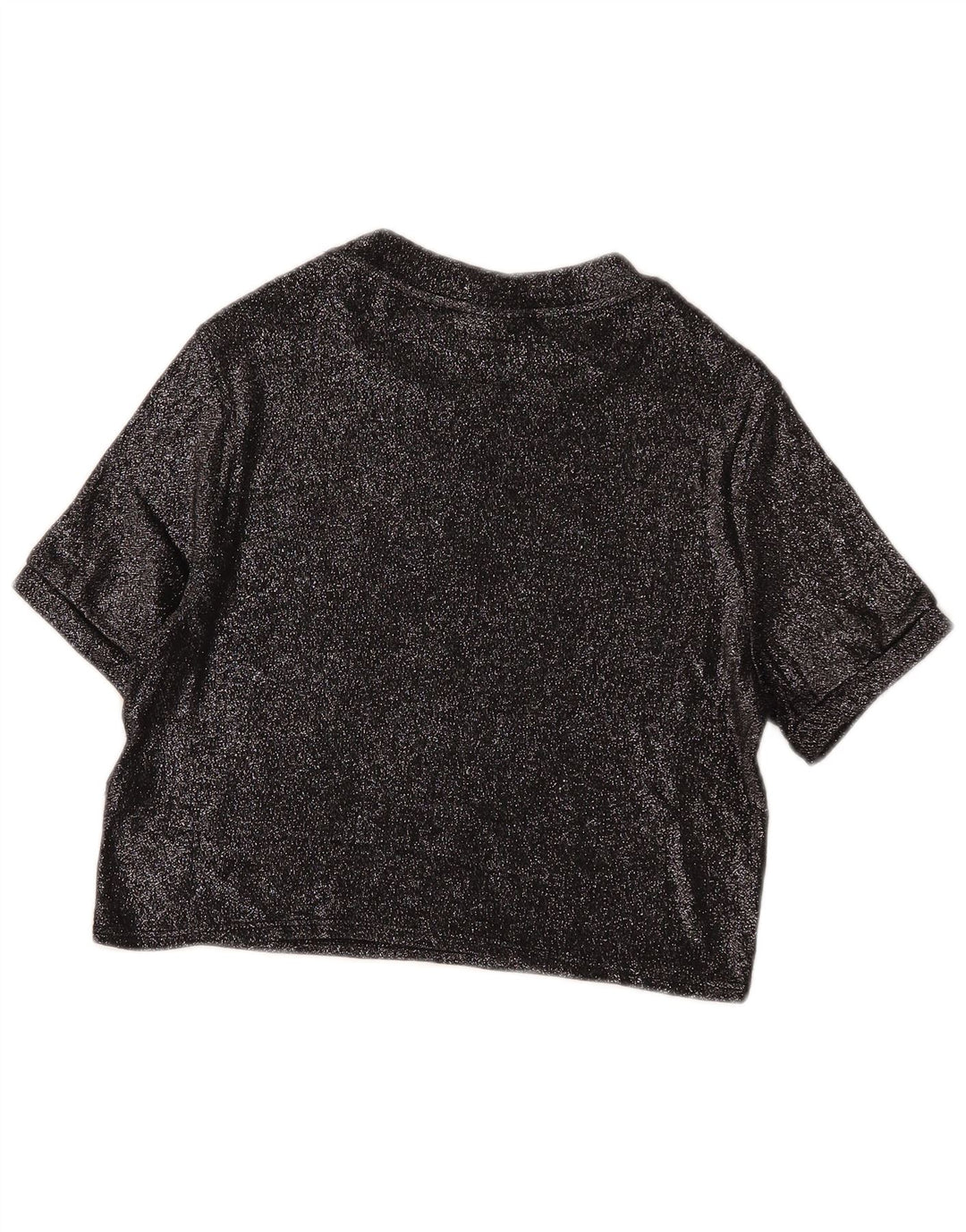 Topshop blusa feminina cropped UK 14 grande viscose preta