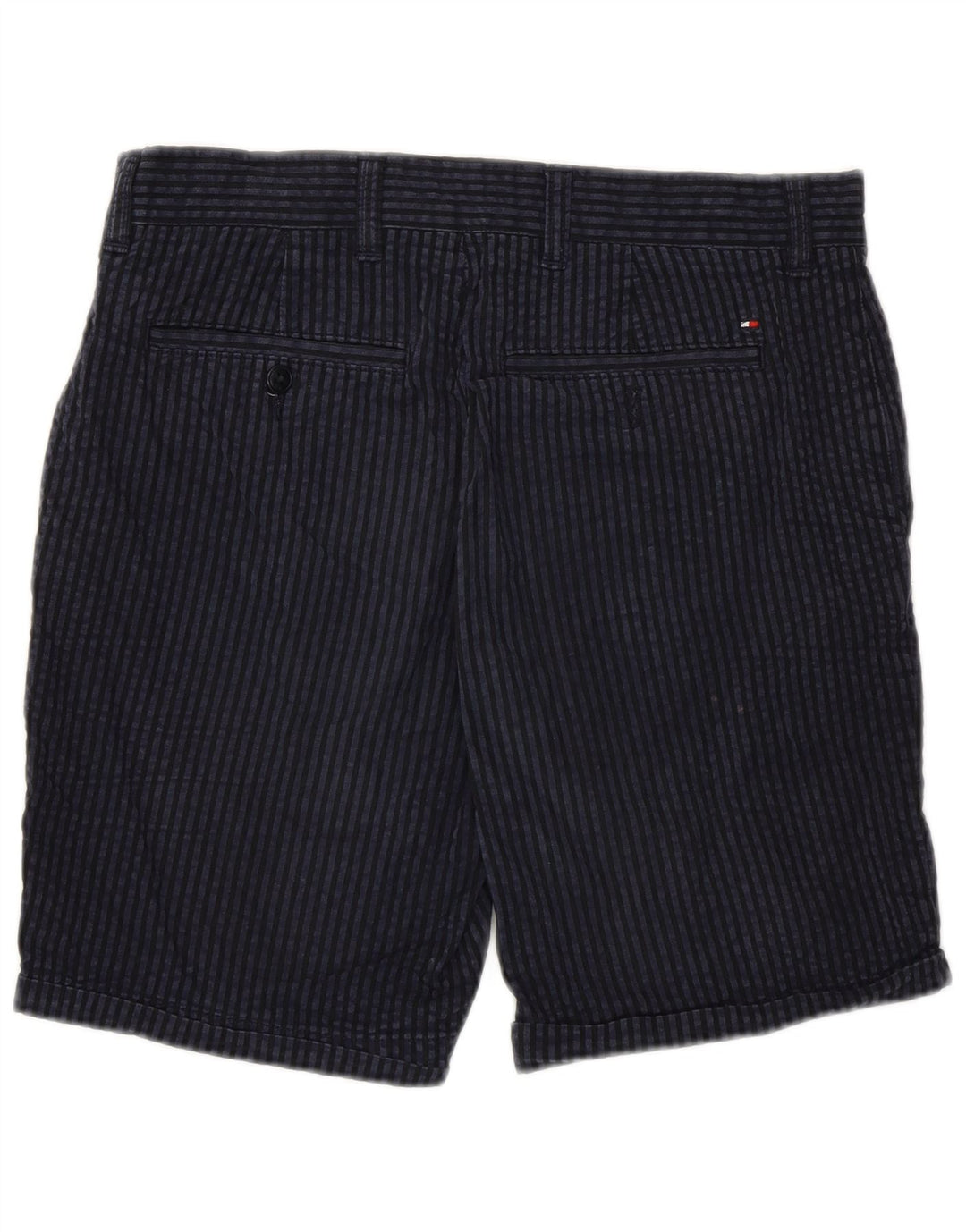 Shorts Chino masculino Tommy Hilfiger W29 pequeno algodão listrado azul marinho