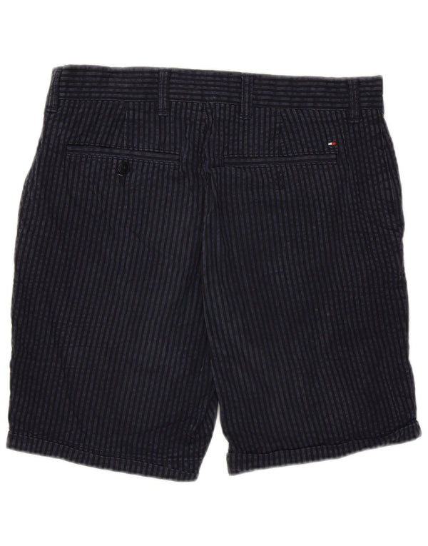 Shorts Chino masculino Tommy Hilfiger W29 pequeno algodão listrado azul marinho
