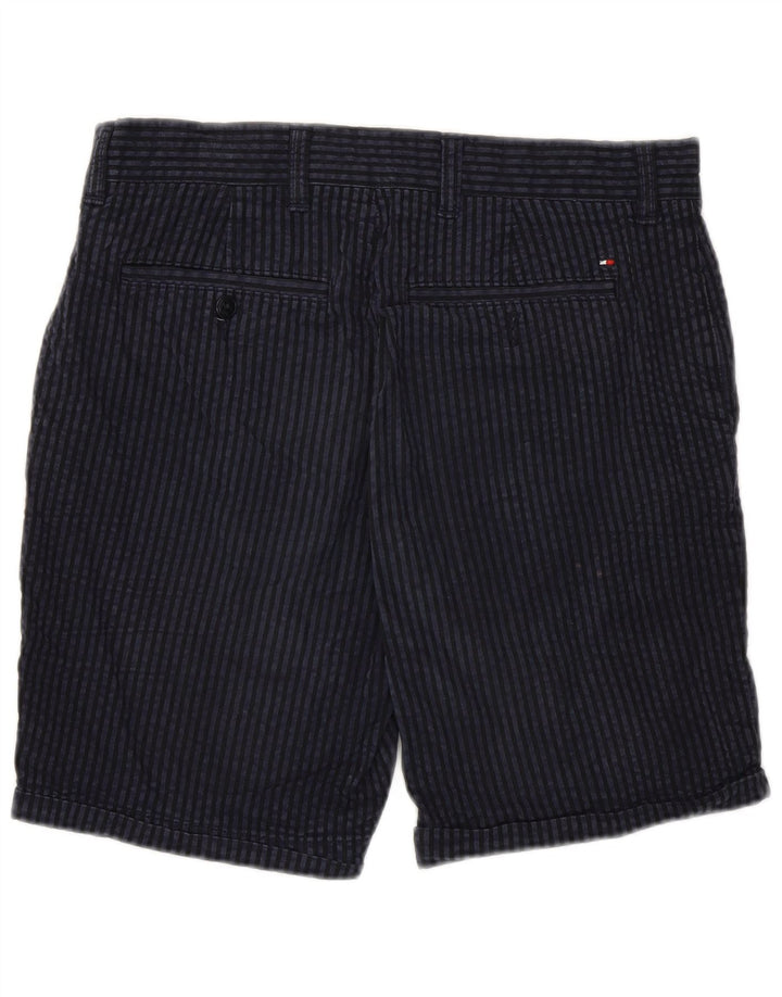 Shorts Chino masculino Tommy Hilfiger W29 pequeno algodão listrado azul marinho