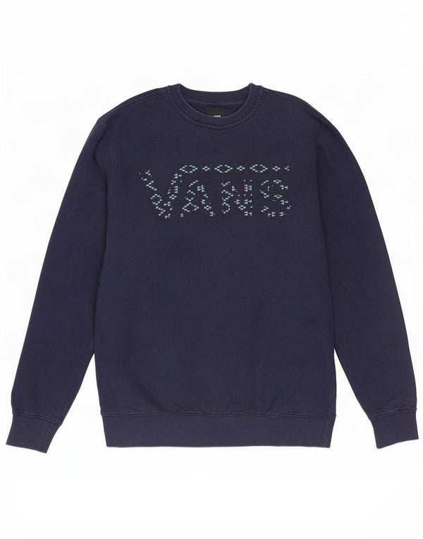 Vans Mens Graphic Moletom Jumper Médio Azul Marinho Algodão
