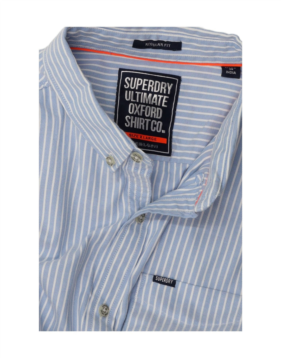 Camisa masculina regular SUPERDRY XL listrada azul