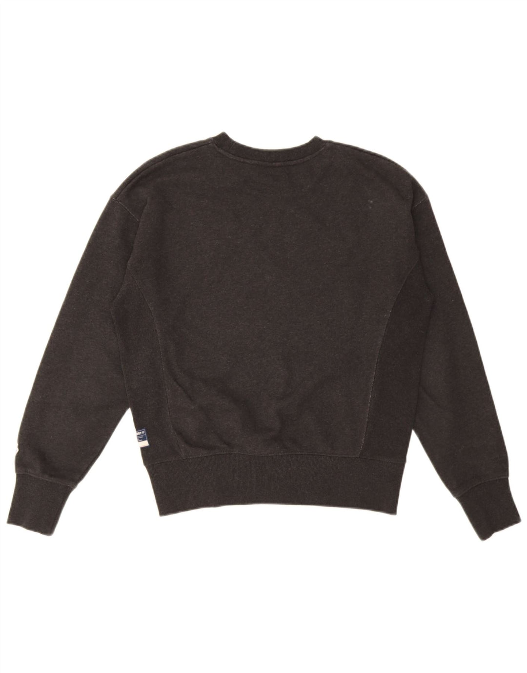 Superdry Womens Oversized Sweatshirt Jumper UK 10 Pequeno Algodão Preto