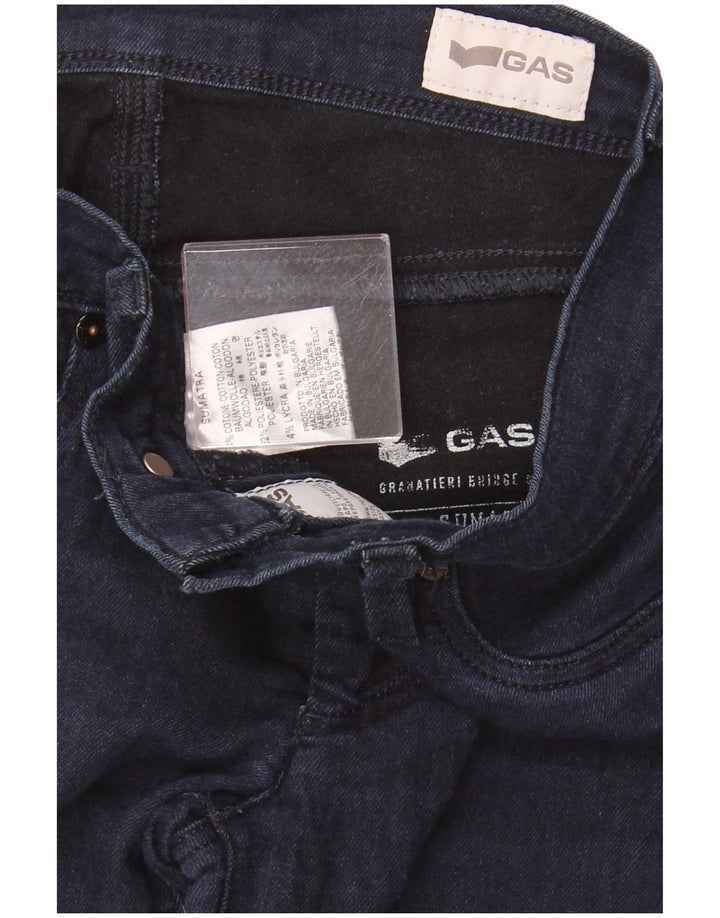 Calça jeans feminina GAS Sumatra Slim W25 L32 azul marinho algodão