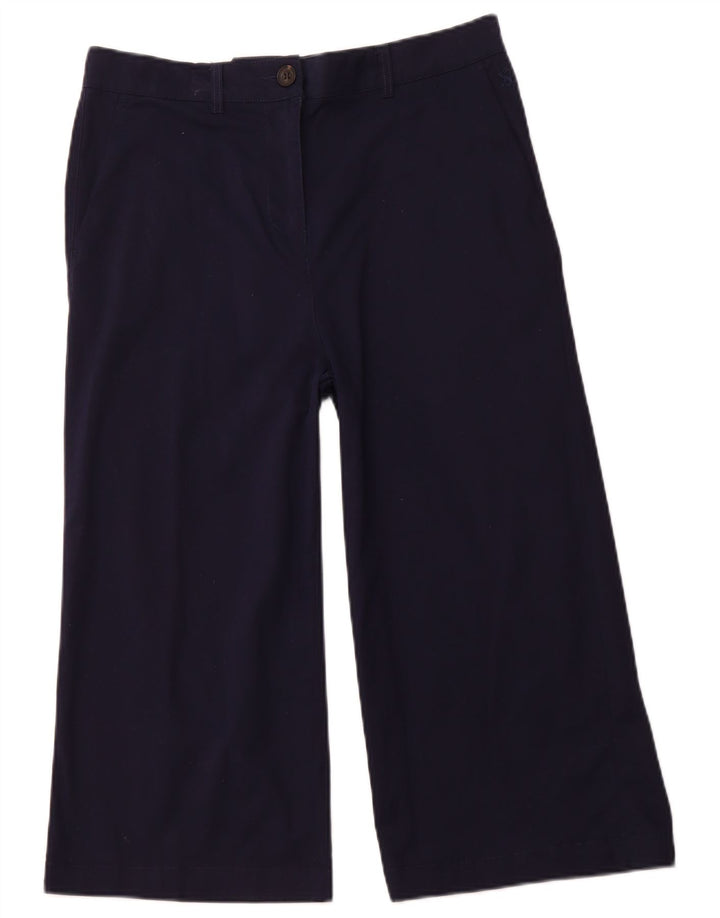 Calça capri feminina de cintura alta JOULES Reino Unido 14 grande W32 L21 azul marinho