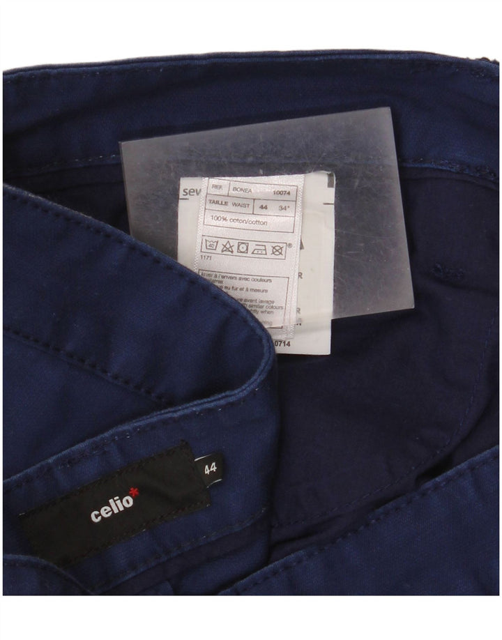 Celio Mens Cargo Shorts W34 Grande Algodão Azul Marinho