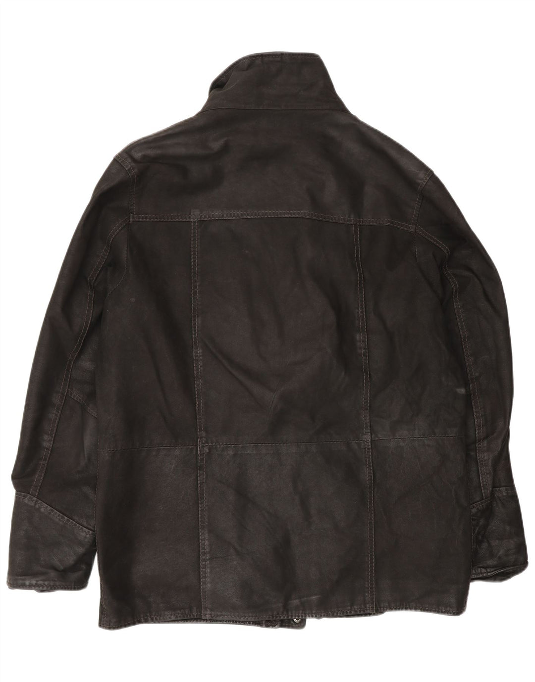 Jaqueta de couro masculina vintage IT 52 XL preta