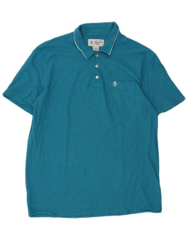 Camisa polo masculina Penguin XL algodão azul
