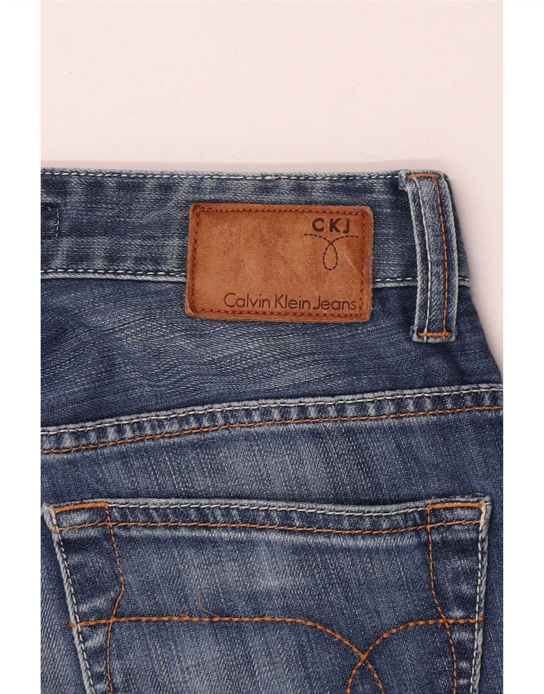 Calça jeans reta feminina Calvin Klein W30 L34 azul