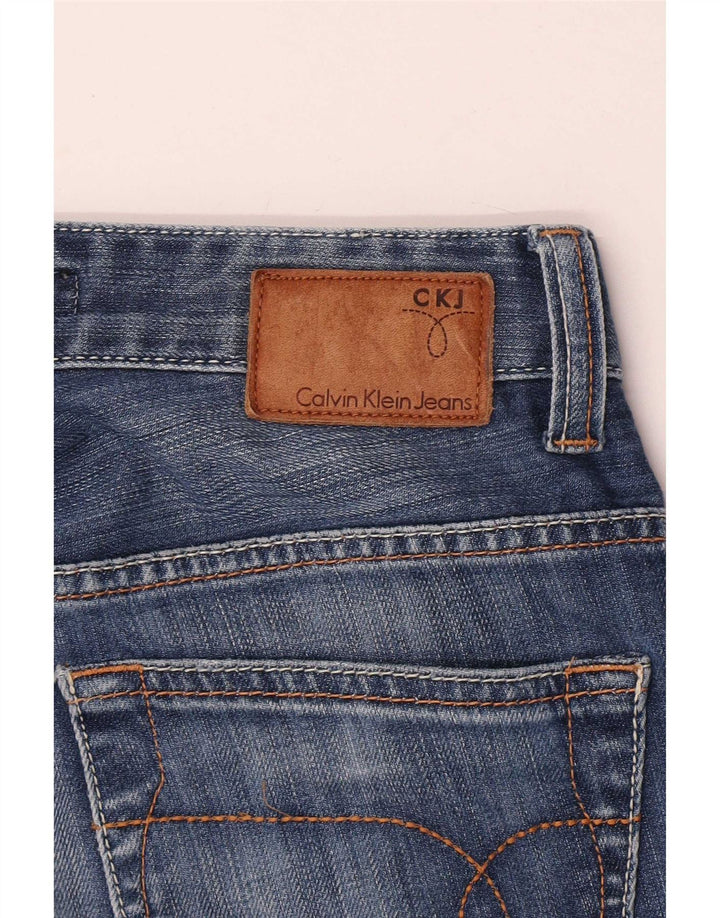 Calça jeans reta feminina Calvin Klein W30 L34 azul