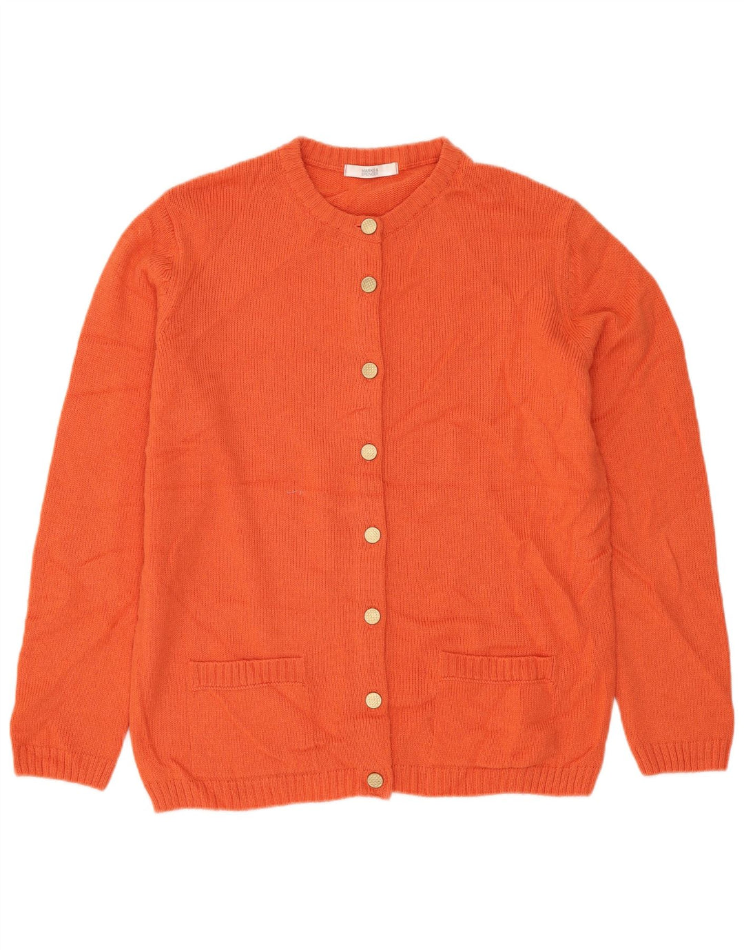 Suéter cardigã feminino MARKS & SPENCER UK 12 médio laranja acrílico