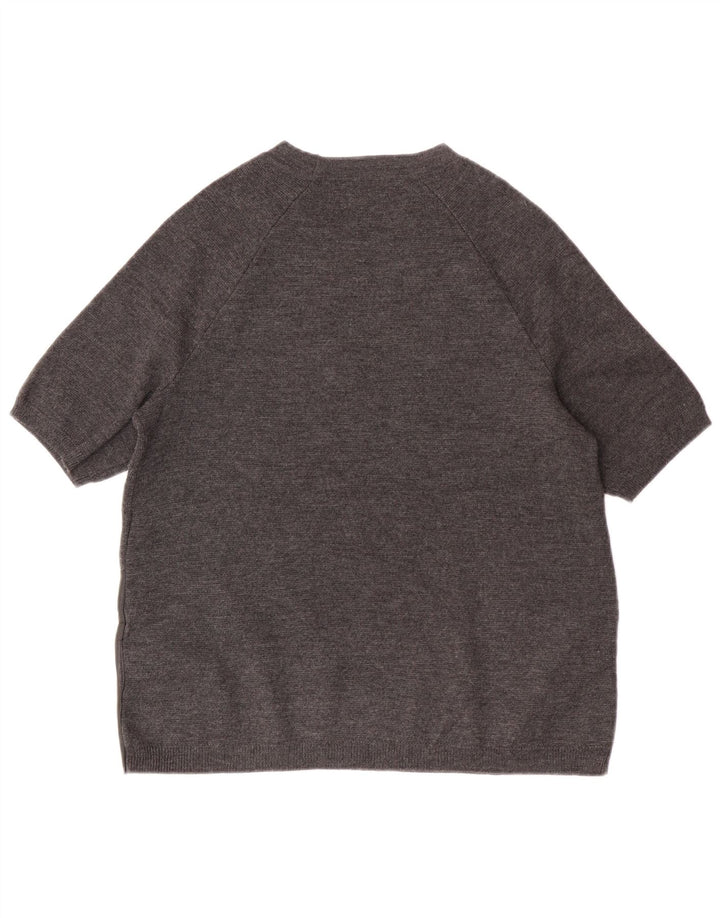 J. CREW Suéter feminino oversized com gola redonda Reino Unido 6 XS cinza