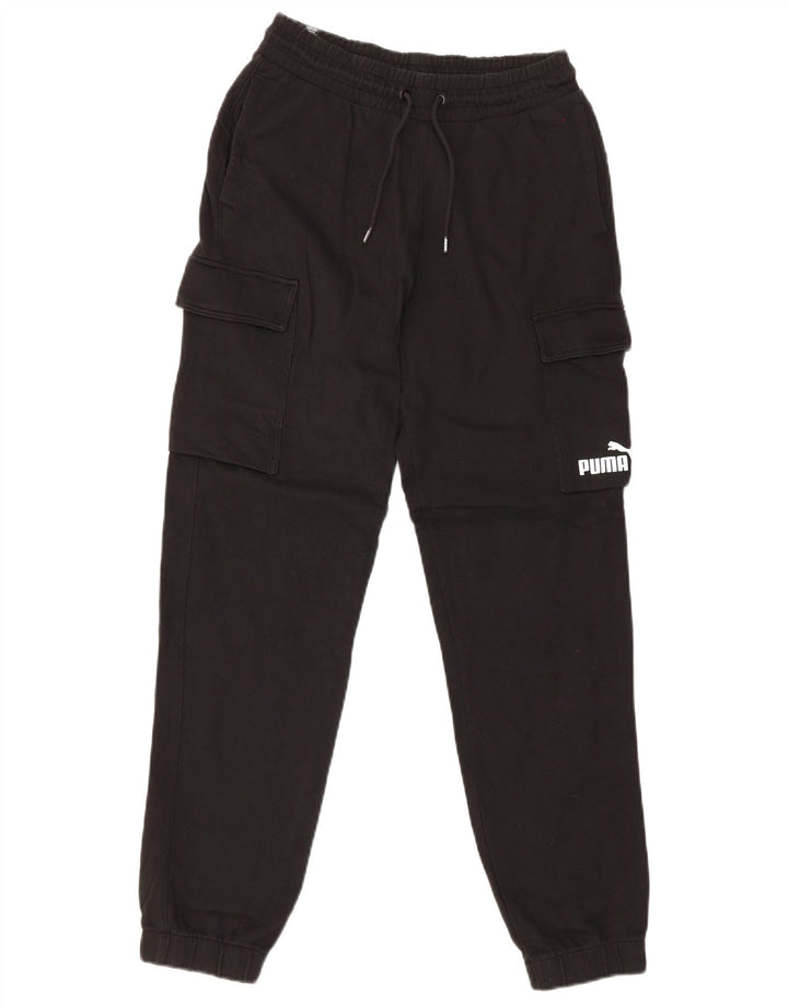 Calça de treino masculina Puma Cargo Joggers pequeno algodão preto