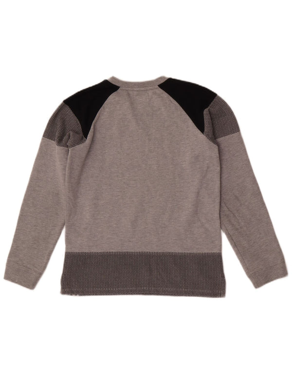 Suéter gráfico Armani Junior para meninas 11-12 anos cinza colorblock