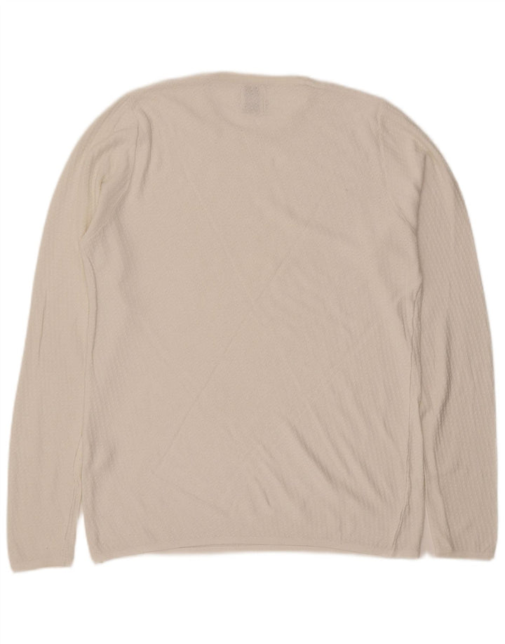 Suéter masculino ZARA com gola redonda e viscose branca pequena