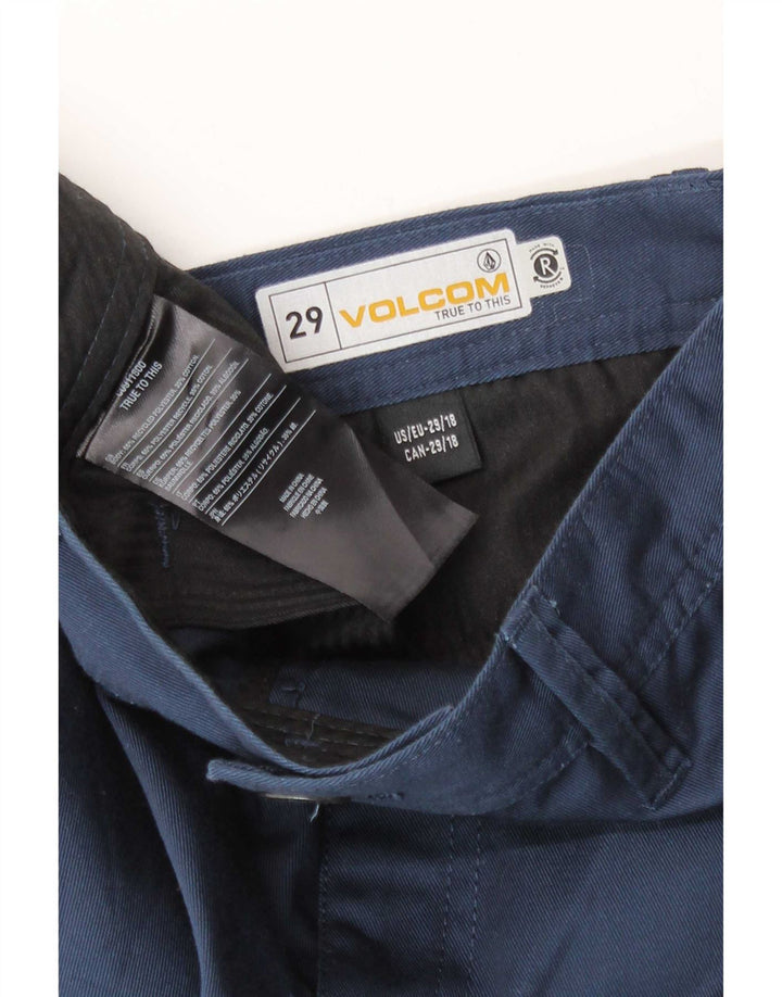 Volcom Mens Chino Shorts W29 Pequeno Poliéster Azul Marinho