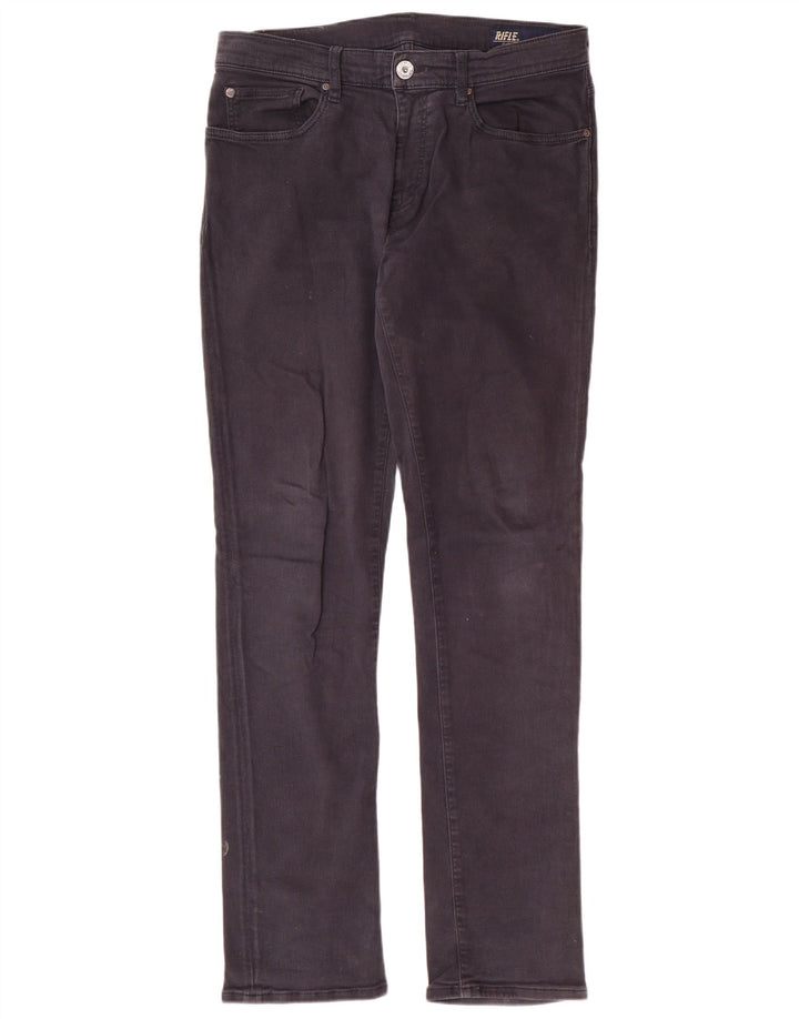 RIFLE Masculino Slim Jeans W34 L34 Cinza Algodão