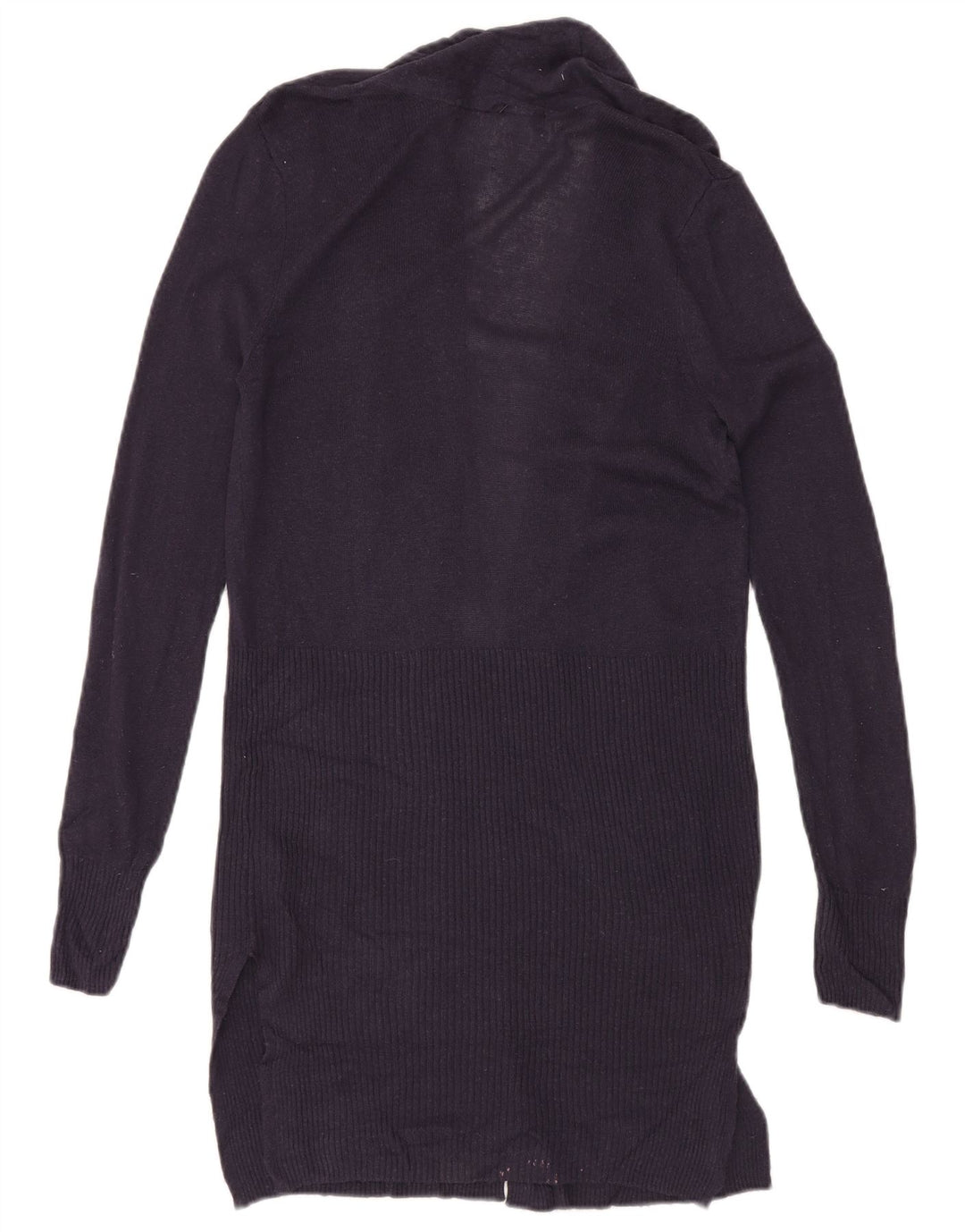 Suéter cardigã feminino longline MARKS & SPENCER Reino Unido 10 pequeno azul marinho