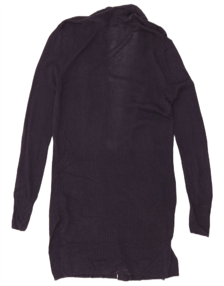 Suéter cardigã feminino longline MARKS & SPENCER Reino Unido 10 pequeno azul marinho