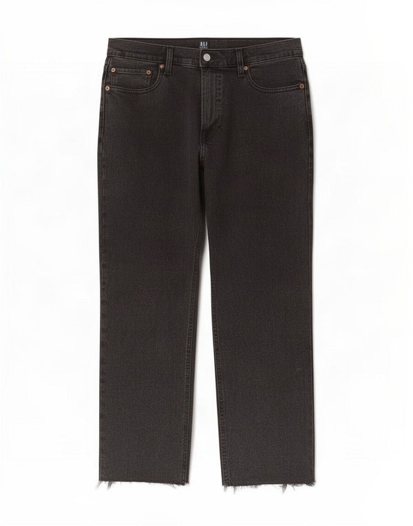 Jeans feminino Gap com cintura alta e cintura alta W30 L26 algodão preto