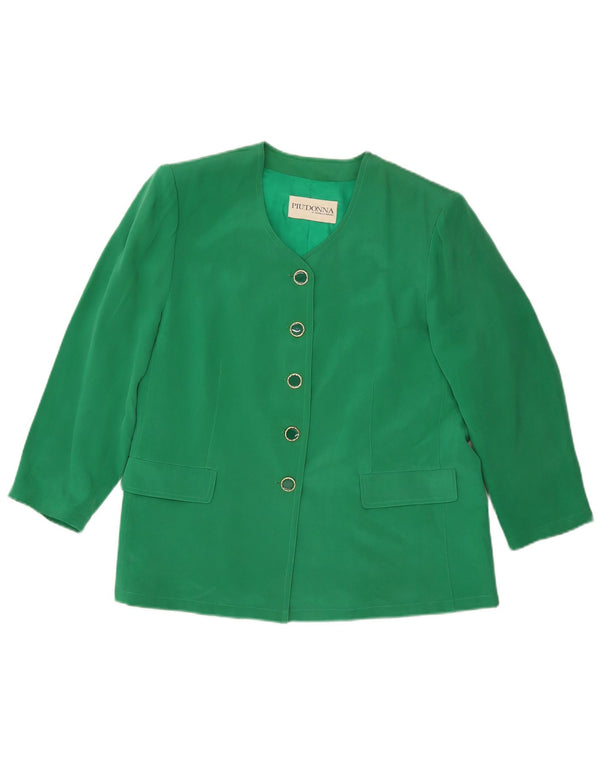 Jaqueta blazer feminina Mariella Burani com 5 botões e manga 3/4 Reino Unido 18 grande verde