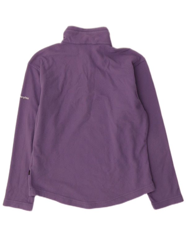 Berghaus Suéter de lã feminino com zíper e gola UK 10 poliéster roxo pequeno