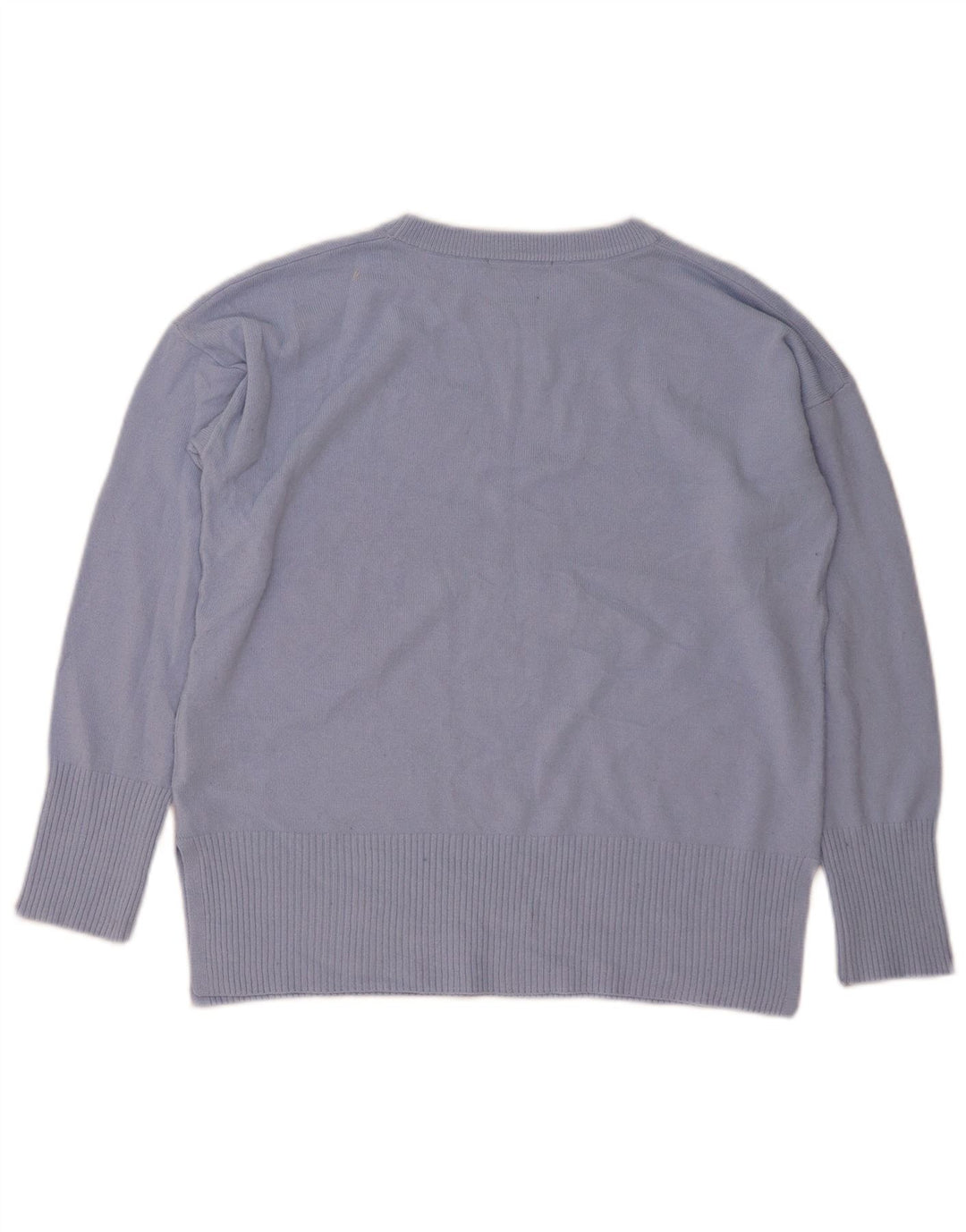 Suéter feminino Oasis com estampa abstrata e gola redonda Reino Unido 14 azul médio