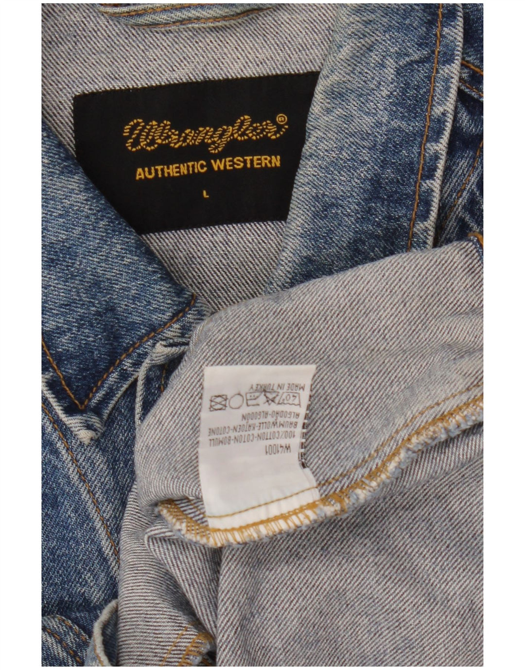 Jaqueta jeans masculina Wrangler UK 40 grande algodão azul