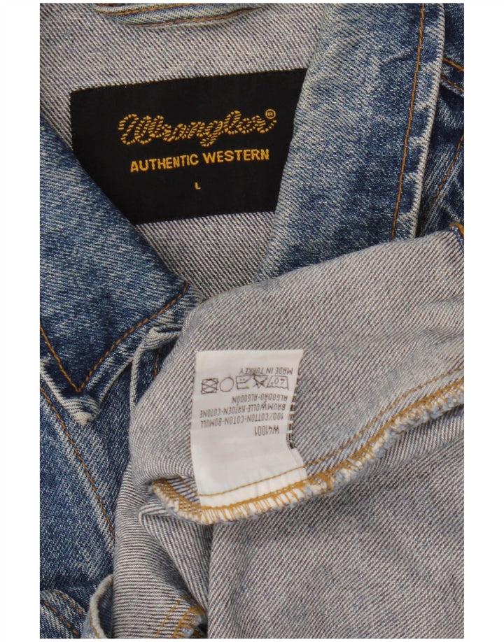 Jaqueta jeans masculina Wrangler UK 40 grande algodão azul