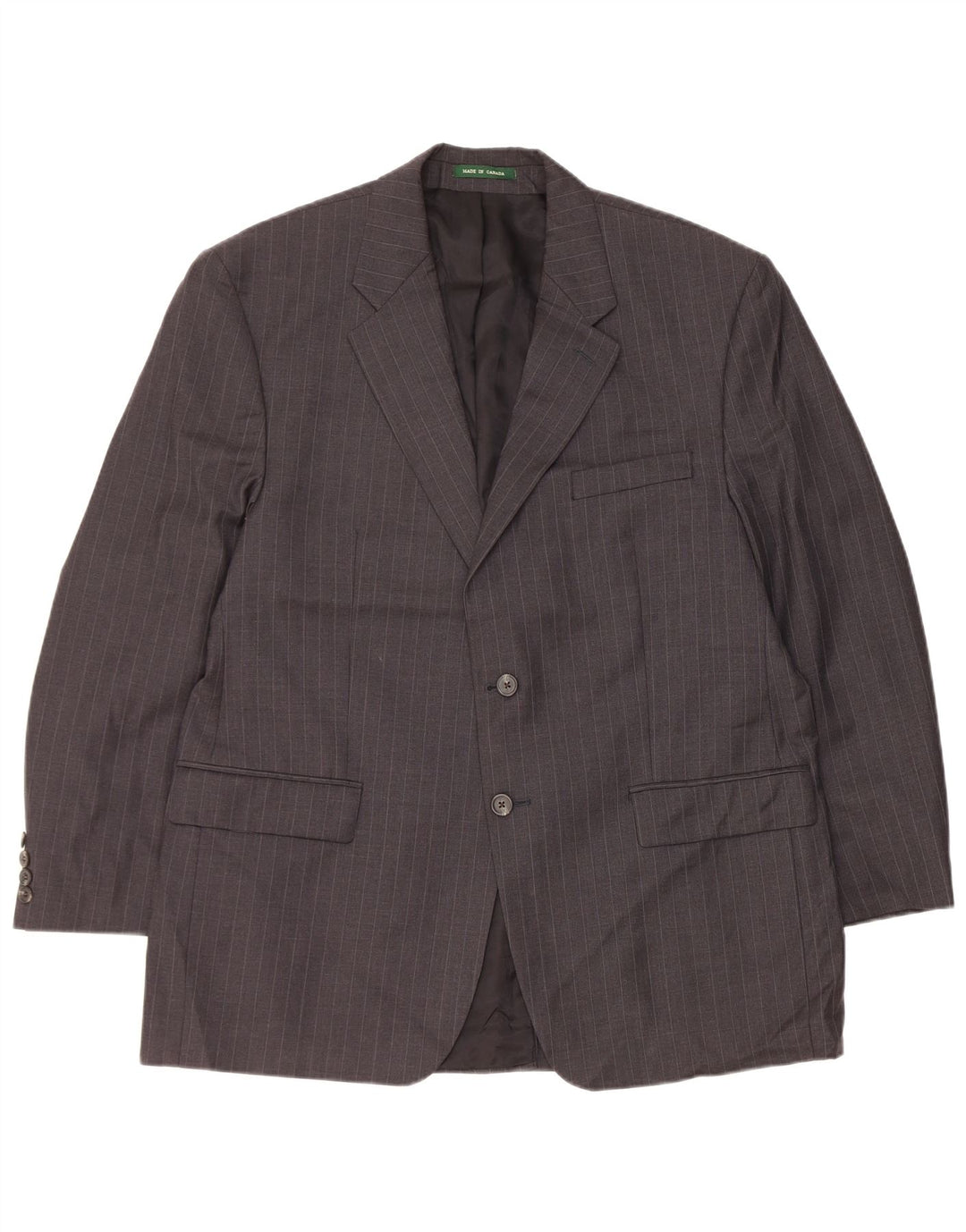 Ralph Lauren Jaqueta blazer masculina de 2 botões Reino Unido 44 XL cinza risca de giz lã