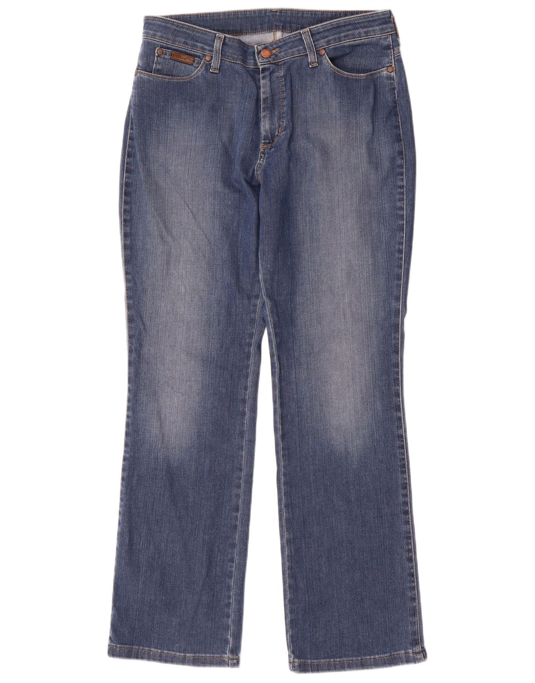 Wrangler feminino curvilíneo bootcut jeans W32 L30 algodão azul