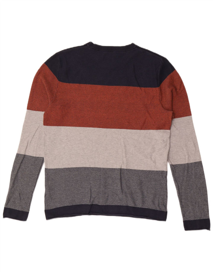 Jack & Jones Camiseta masculina de manga comprida média de algodão listrado multicolorido