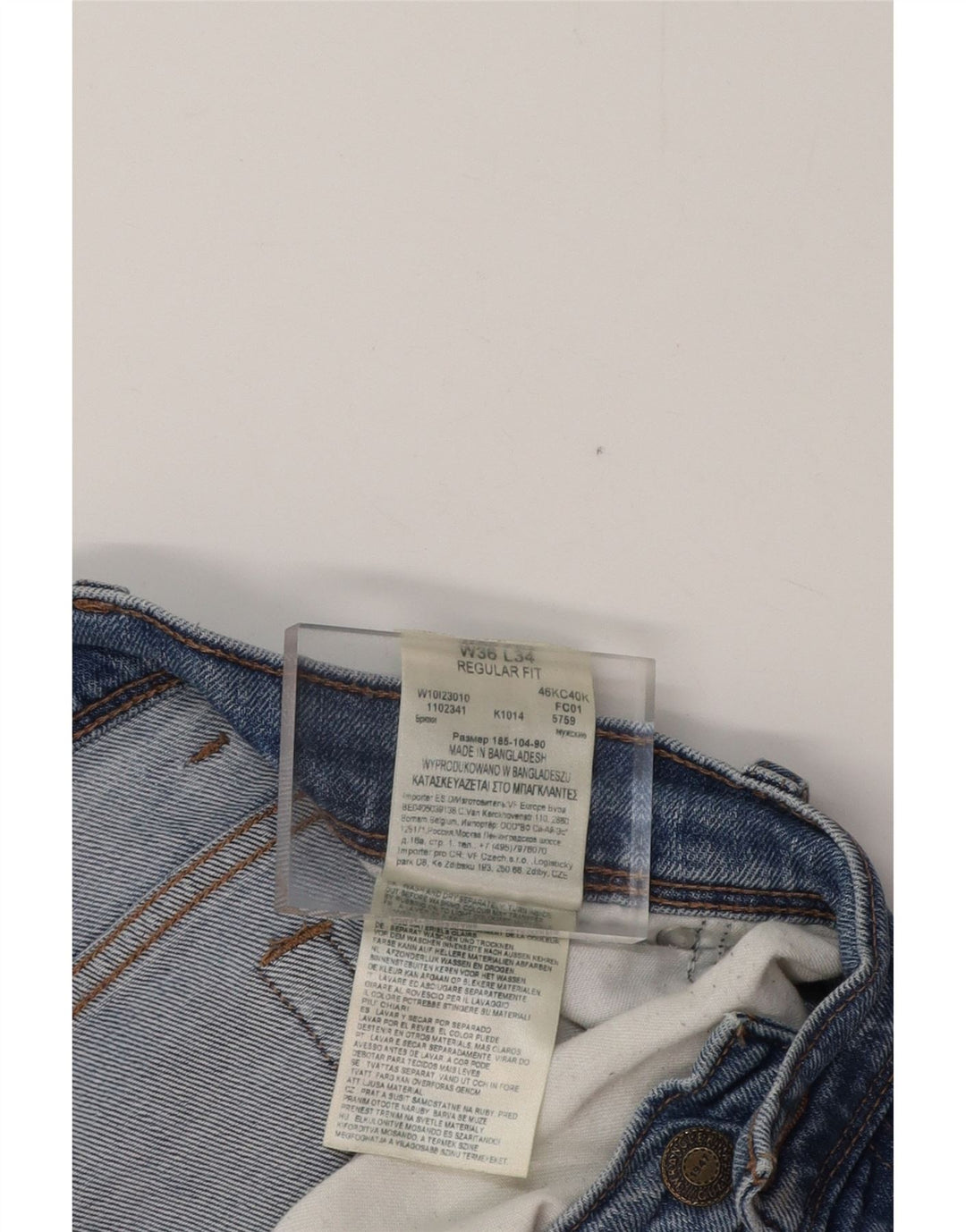 Jeans retos masculinos WRANGLER W36 L34 algodão azul