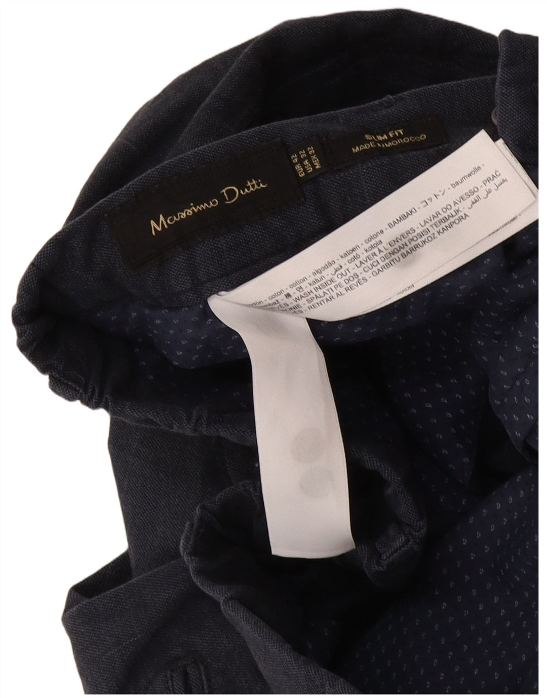 Calça Chino Masculina Massimo Dutti EU 42 Grande W32 L29 Azul Marinho Xadrez