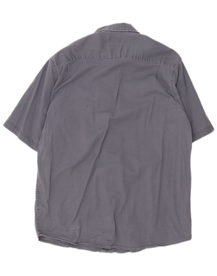 Wrangler Camisa masculina de manga curta azul marinho médio algodão