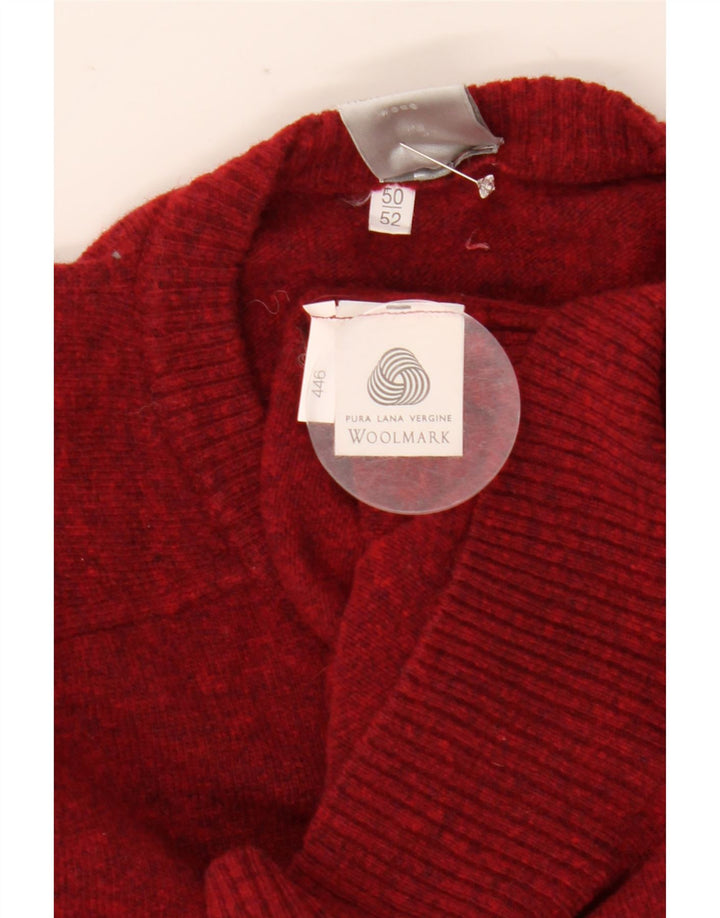 Suéter vintage masculino com gola redonda IT 50/52 médio marrom manchado