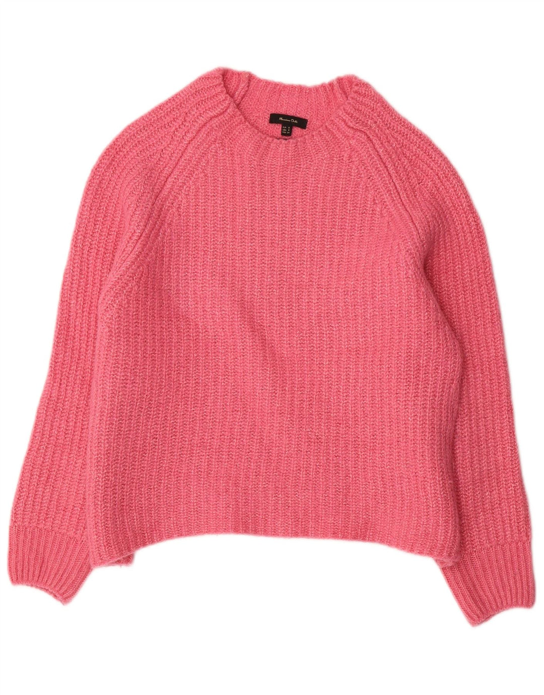 Suéter feminino Massimo Dutti com gola canoa oversized Reino Unido 10 pequeno rosa