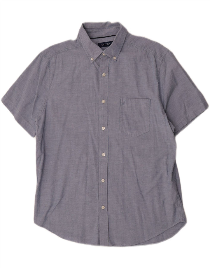 Camisa masculina de manga curta Nautica grande algodão azul
