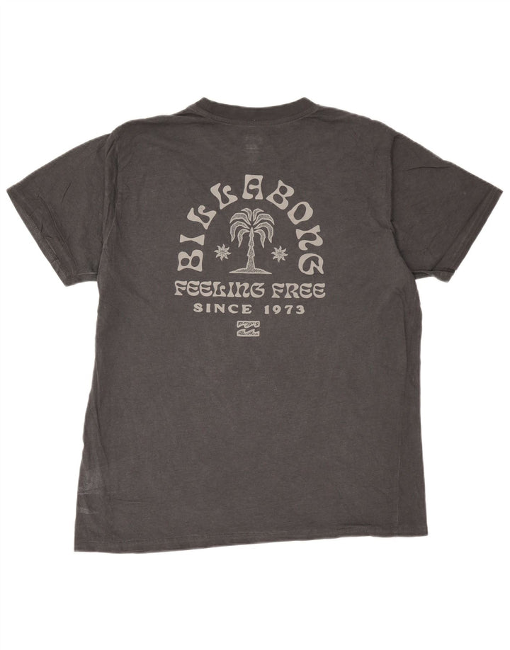 Camiseta gráfica masculina Billabong grande algodão cinza