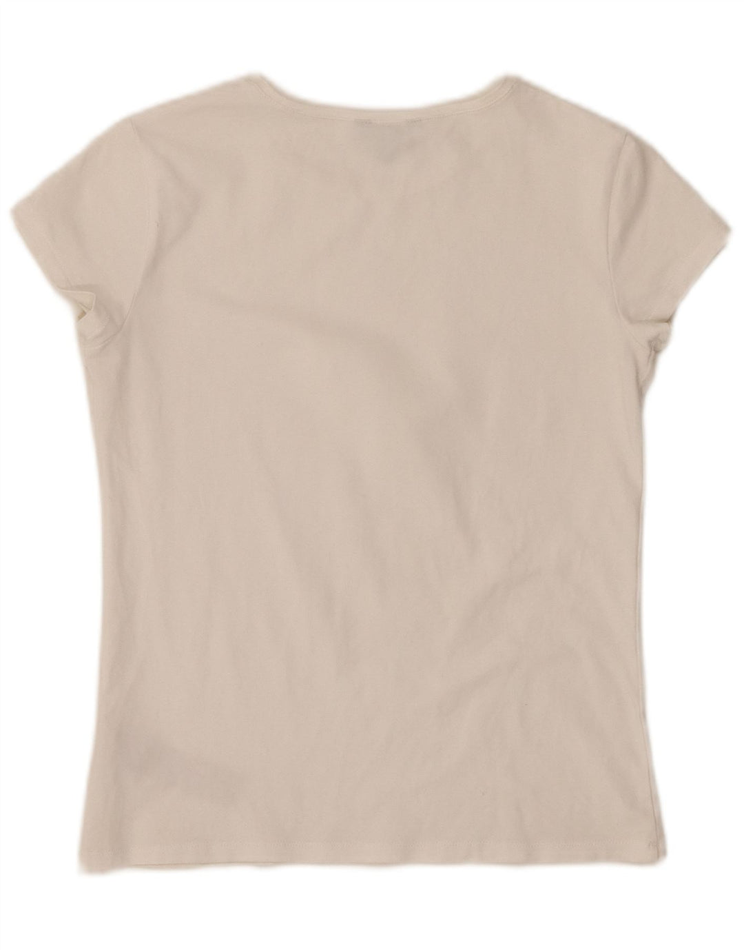 Camiseta feminina MASSIMO DUTTI UK 8 pequena algodão branco
