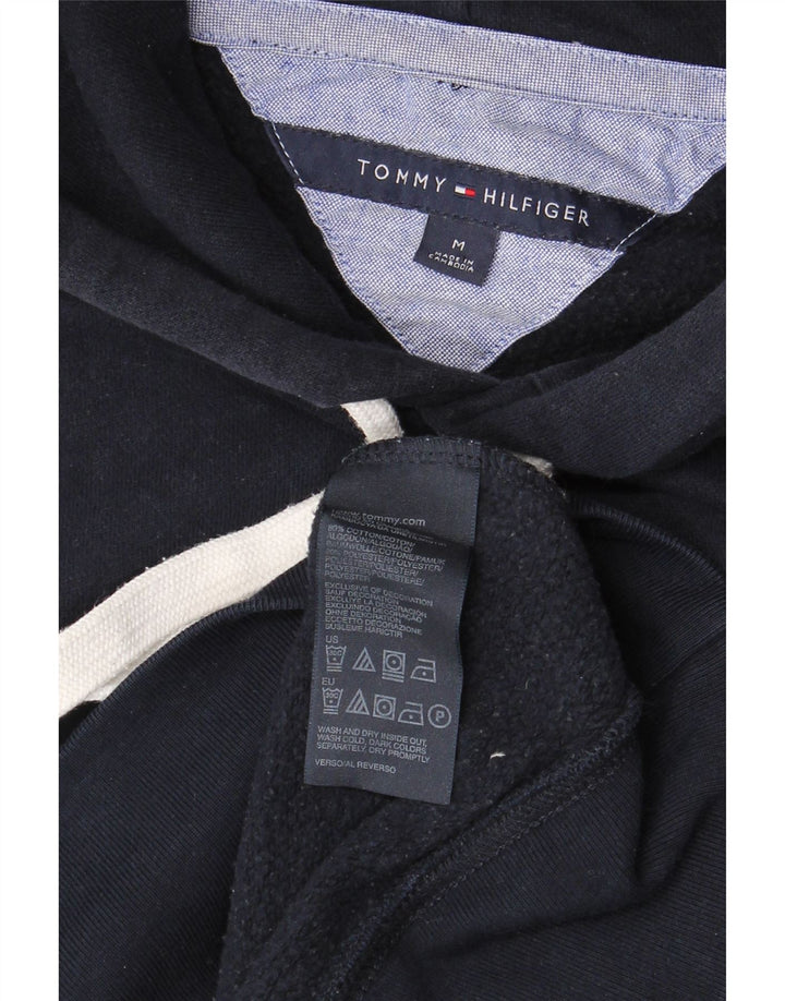 TOMMY HILFIGER Suéter masculino com capuz médio algodão azul marinho
