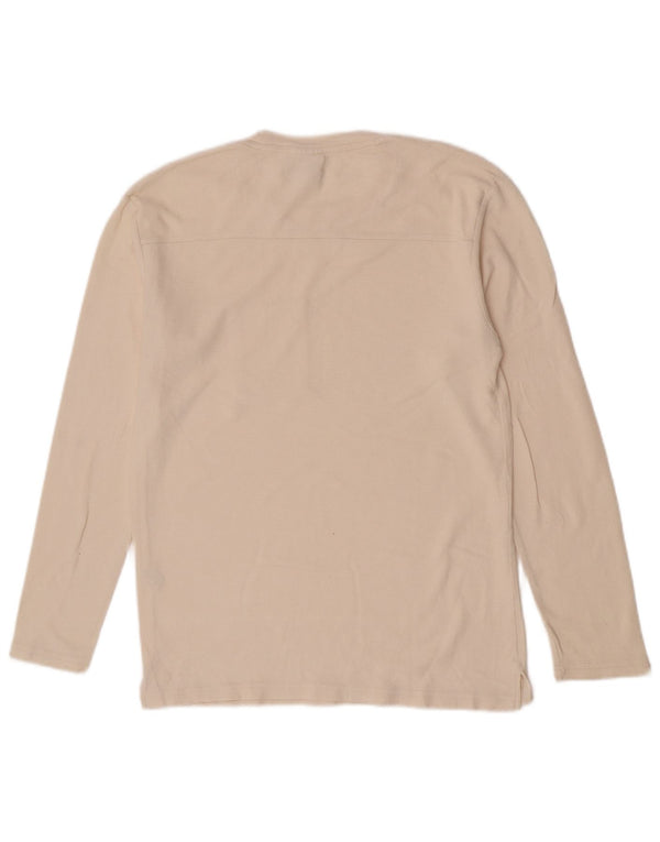Zara Top masculino de manga comprida de algodão branco médio